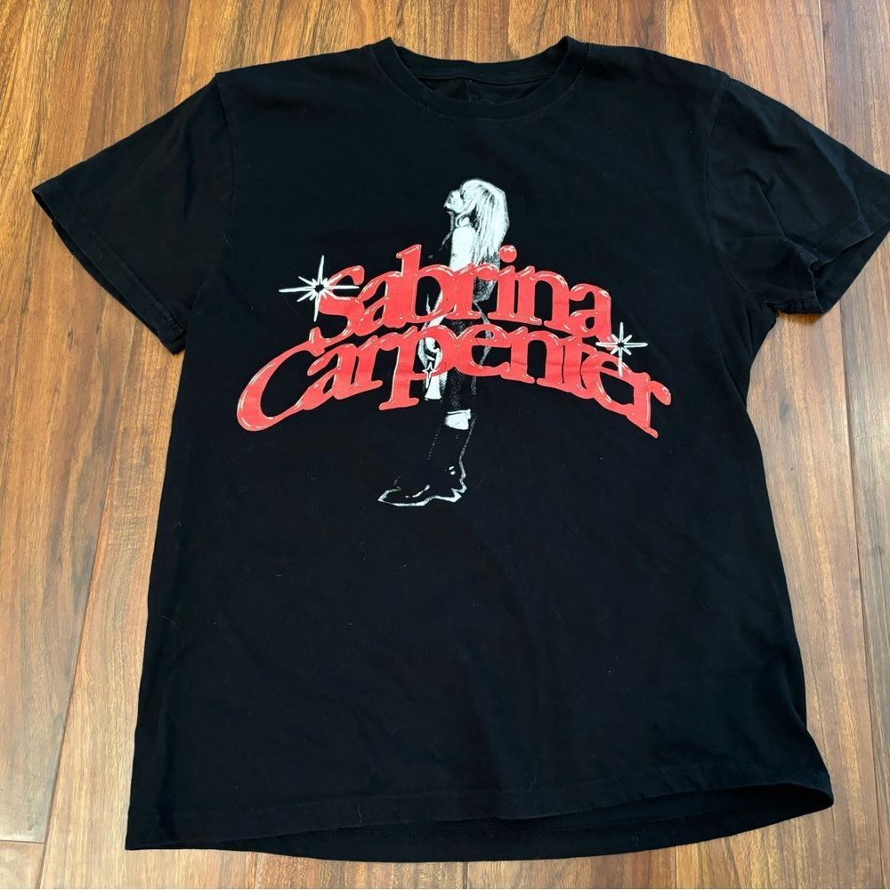 Sabrina Carpenter black short sleeve tee shirt